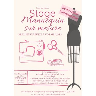 Stage couture 21 septembre et 12 octobre 2024